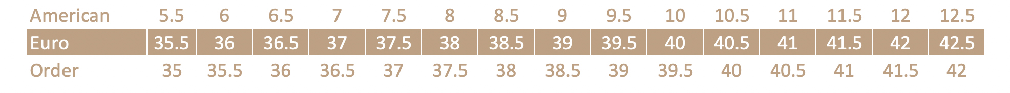 Beverly Black Size Chart
